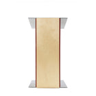 Urbann K2 Lectern With Wheels - Aluminum and Wood - Natural and Mahogany-Light grey, natural and mahogany stained wood, aluminum and russian plywood