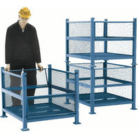 M & P Tool Products, Open Mesh Containers, 2 Drop Gates, 2500 Lbs. Capacity, 34.5" W x 40.5" D x 32.25" H-Capacity: 2500 lbs.