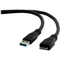Staples 6' USB 3.0 Micro Cable, Black (33914)-USB A to USB 3.0 Micro B