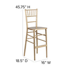 Flash Furniture HERCULES Series Gold Wood Chiavari Barstool-Designed for Indoor or Outdoor Use