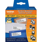 Brother DK1201 Die-Cut Standard Address Labels, 1-1/7" x 3-1/2" - 400 Labels-Black on white die-cut paper labels