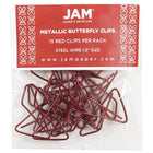 JAM Paper Butterfly Paper Clips, Red Paperclips, 5 Pack (2210016348g)-Material: Metal