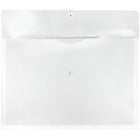 JAM Paper Plastic Envelopes with Button and String Tie Closure, Booklet, 12 x 18, Clear Poly, 12 Pack (457B1CL)-Size: 12" x 18"