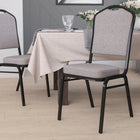 Flash Furniture HERCULES Series Crown Back Stacking Banquet Chair in Grey Fabric - Black Frame-Upholstered Seat and Back