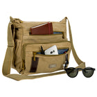 Vangoddy Crossbody Canvas Messenger Bag - Unisex - Brown-Nylon adjustable strap