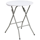 Flash Furniture 24" Round Granite Plastic Folding Table - White-Ready To Use Commercial Table