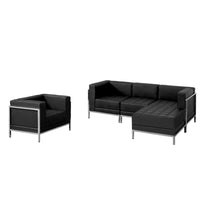 Flash Furniture  Hercules Imagination Series Leather Sectional and Chair, 5 Pieces, Black (ZBIMAGSET12)-Reception Grouping - Set