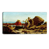 Designart Winslow Homer, The Boat Builders Canvas Art Print, (PT5018-32-16)-Print