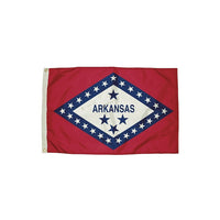 Flagzone Arkansas Flag with Heading And Grommets, 3' x 5' (FZ-2032051)-Arkansas flag with distinctive design that is used as a symbol
