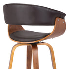 Armen Living Julyssa 26" Mid-Century Swivel Counter-Height Bar Stool - Brown-Spot Clean