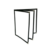 Futech 6-View Menu Holder BLK 8-1/2"W x 11"H, Black, 10 Pack-Pocket size: 8-1/2"W X 11"H