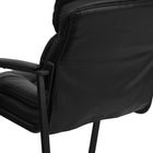 Flash Furniture Black Leather Executive Side Reception Chair with Lumbar Support & Sled Base-Contoured Cushions