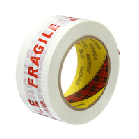 Scotch Printed Message Box Sealing Tape - "Fragile - Handle With Care" - 48mm x 100m-Industrial packaging tape for medium-duty applications on a wide range of materials