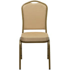 Flash Furniture HERCULES Series Crown Back Stacking Banquet Chairs with Beige Patterned Fabric & Gold Frame - 4 Pack-500 lb. Weight Capacity