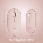 Logitech MK470 Slim Wireless Keyboard and Mouse Combo - Rose-1 Year Limited Manufacturer Warranty