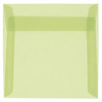 JAM Paper Square Translucent Vellum Envelopes - 6.5" x 6.5" - Leaf Green - 25 Pack -Colour: Leaf Green Translucent