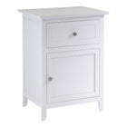 Winsome Night Stand/Accent Table With Drawer, White-Night Stand with simple design, plenty of storage and includes one Drawer & cabinet.  Satin nickel knob.  Available in different finishes. Ready to Assemble.