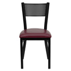 Flash Furniture HERCULES Series Black Grid Back Metal Restaurant Chair - Burgundy Vinyl Seat - 2 Pack-Set of 2 Metal Dining Chairs