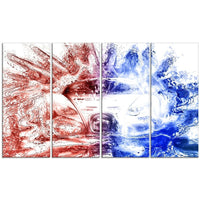 Designart Red and Blue Car Art Large Gallery Wrapped Canvas, (PT2607-271)-Print