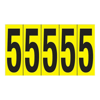 Accuform Signs Identify Locations, Supplies & Tools, Individual Letter & Number Markers, 5, 3-7/8", 10 Pack-Character 5