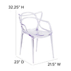 Flash Furniture Nesting Series Transparent Stacking Side Chair-Protective Rubber Floor Glides