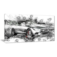 Designart Abstract Grey Luxury Car Small Gallery Wrapped Canvas, (PT2619- 32 x16)-Print