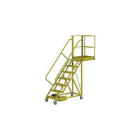 Tri-Arc Unsupported 70" Cantilever Rolling Ladder, Serrated, 91" x 30" (UCU500730242)-Frame Material: Steel