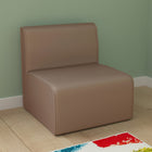 Flash Furniture Bright Beginnings Commercial Grade Modular Classroom Soft Seating, Armless 1-Seater Sofa - Neutral Vinyl-Long-Lasting Vinyl Upholstery in Neutral