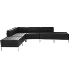 Flash Furniture  Hercules Imagination Series Black Leather Sectional Configuration, 6 Pieces (ZBIMAGSECTSET8)-Reception Grouping - Set