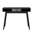 CorLiving Acerra 39"W Entryway Table/Desk - Black-Black laminate wood grain finish