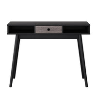CorLiving Acerra 39"W Entryway Table/Desk - Black-Black laminate wood grain finish