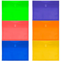 JAM Paper Plastic Envelopes with VELCRO Brand Closure, 1 Expansion, 9.75x13, Assorted Colors, 12 Pack (218V1rgbyporg)-Size: 9.75" x 13"