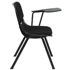 Flash Furniture Padded Ergonomic Shell Chair with Left Handed Flip-Up Tablet Arm - Black-880 lb. Weight Capacity