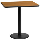 Flash Furniture 24'' x 30'' Rectangular Laminate Table Top, Natural with 18'' Round Table-Height Base (XUNT2430TR18)-Hospitality Table