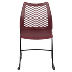 Flash Furniture HERCULES Series Burgundy Stack Chair with Air-Vent Back & Black Powder Coated Sled Base-Ergonomically Contoured Design with Burgundy Plastic Back and Seat