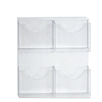 Azar Four-Pocket Wall Mount Letter Brochure Holder, 2/Pack (252096)-Wall Mount Letter Holder
