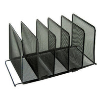 Winnable Mesh 5-Section Desk Organizer - Black-5 vertical compartments for organizing your files and papers