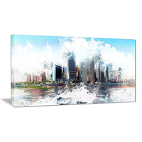 Designart Backside Cityscape Canvas Art Print, 4 Panels, (PT3314-40-20)-Print