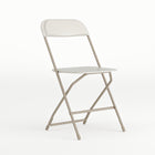 Flash Furniture HERCULES Series 650 lb. Capacity Premium Beige Plastic Folding Chair-650 lb. Weight Capacity