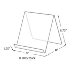 Azar Displays 8.75" x 8" x 8" Acrylic Easel Display, 10 Pack (515440)-Made of 0.1875" thick acrylic