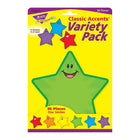 Trend Enterprises 6" Die cut Smiles Star Classic Accents, 108 Pack (T-10907)-Themed, multi-design packs offer endless uses