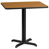Flash Furniture 24" x 30" Rectangular Natural Laminate Table Top with 22" x 22" Table Height Base-Hospitality Table