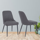 My Home My Living Polyester Side Chair - Dark Grey - 2 Pack-Seat size: 20.5" L x 18" W x 19" H