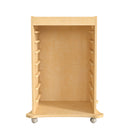 Flash Furniture Bright Beginnings Commercial Space Saving Wooden Mobile STEAM Wall Accessory Board Storage Cart - Natural-Wooden Mobile STEAM Wall Accessory Board Storage Cart