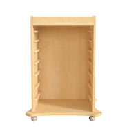 Flash Furniture Bright Beginnings Commercial Space Saving Wooden Mobile STEAM Wall Accessory Board Storage Cart - Natural-Wooden Mobile STEAM Wall Accessory Board Storage Cart
