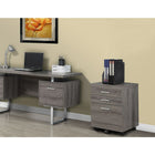 Monarch Specialties - 7049 Classeur 3 Tiroirs - Taupe Fonce-Trois tiroirs de rangement spacieux