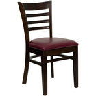 Flash Furniture HERCULES Series Ladder Back Walnut Wood Restaurant Chair - Burgundy Vinyl Seat-800 lb. Weight Capacity