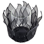 Truu Design Beautiful Lotus Iron Candle Holder, 7.75 x 8.25 inches, Black-Durable iron material