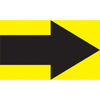 Self-Stick Vinyl Pipe Markers, Short Arrow, SAV602, 4 Pack-Colour - Black on Yellow