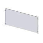 Mark Maker Rod Sneeze Guard - 47.5" W x 23.5" H panel 1/4" Clear Acrylic and 24" high aluminum rod set - no pass through-Optimal social distancing between two groups of people